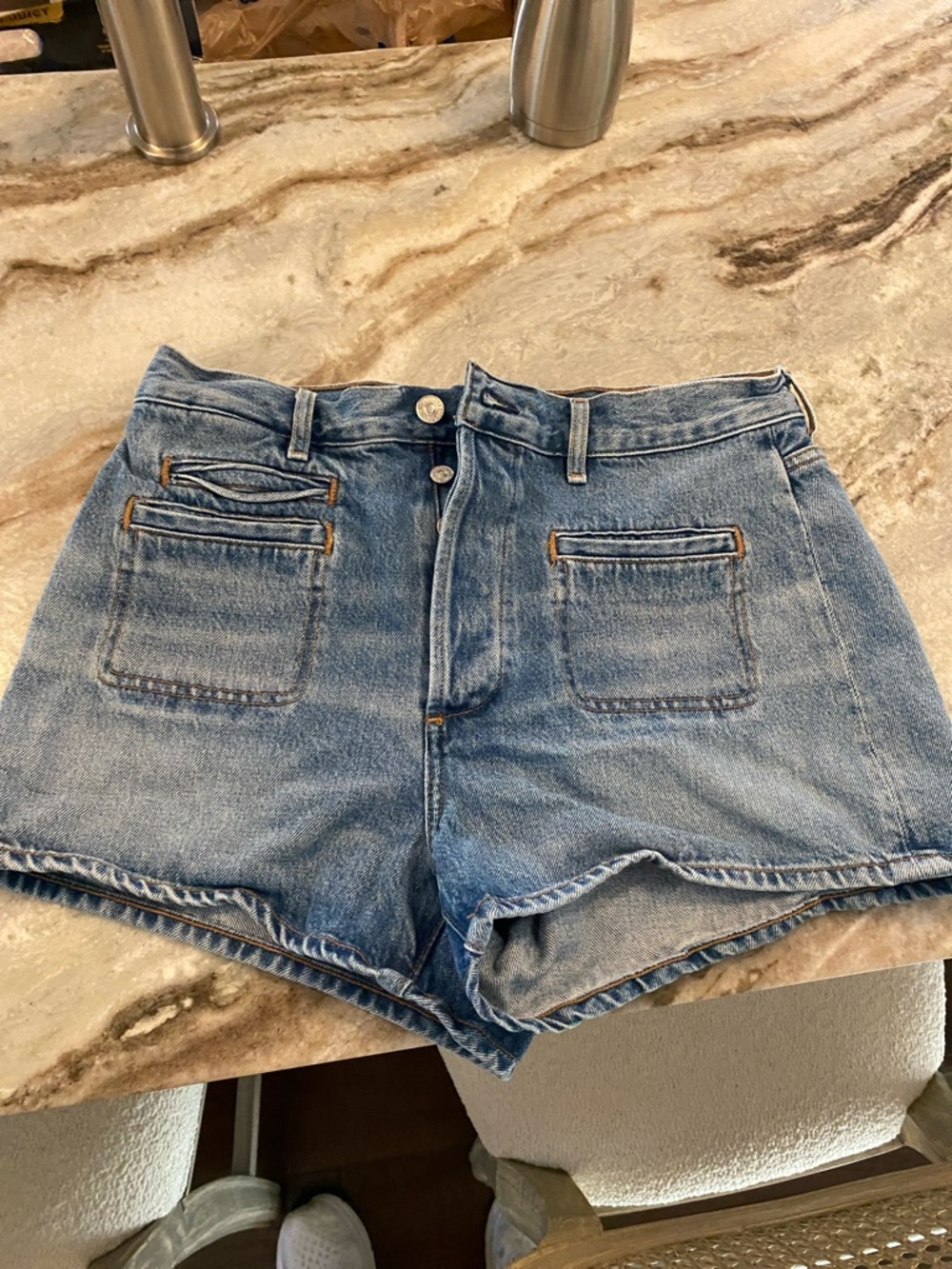 Citizens Of Humanity Light Blue High-Rise Jean Shorts